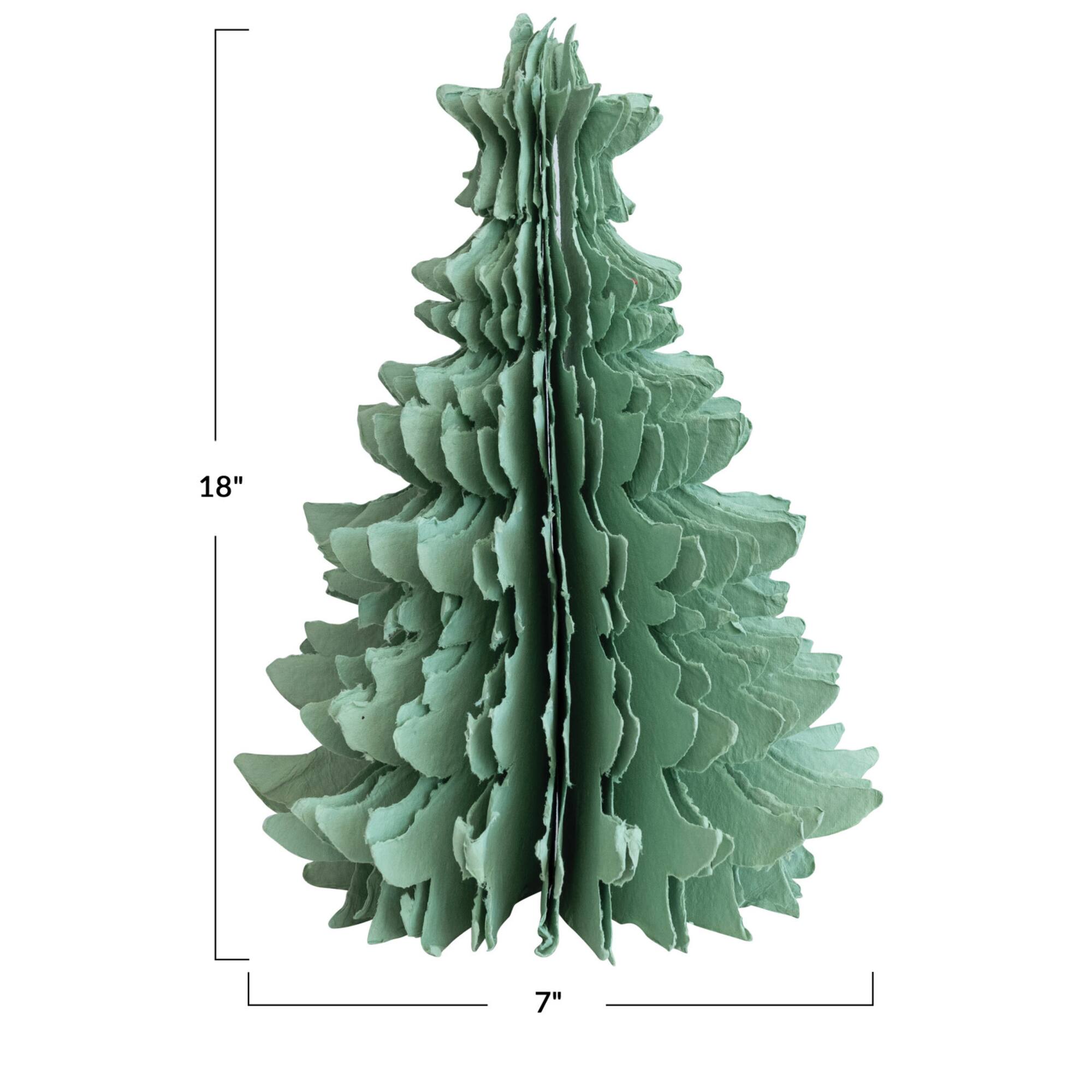 Hello Honey® 18" Mint Handmade Recycled Paper Folding Tree